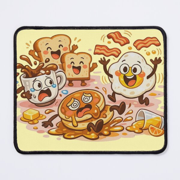 Item preview, Hilarious Kawaii Breakfast Chaos – Pancakes, Coffee & Eggs Cartoon – Stickers, Mugs & Prints designed and sold by MeghannsMinimalMeals.