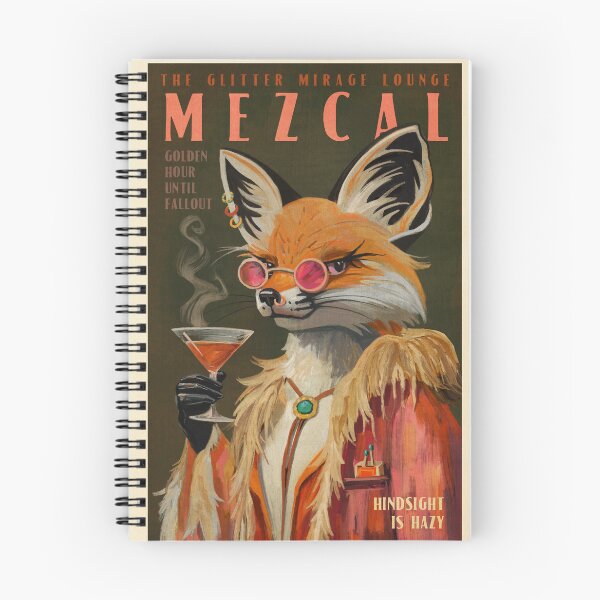 Item preview, Mezcal Fox Alcohol Poster. Vintage Cocktail Art For Home Bar Or Kitchen designed and sold by The Whiskey Ginger Design Shop.