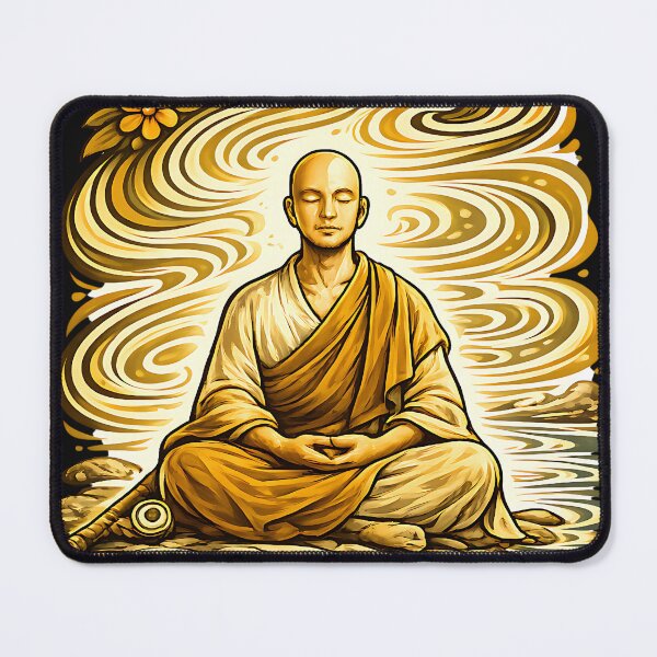 Item preview, Meditative Monk Fishing Illustration designed and sold by EimSol.