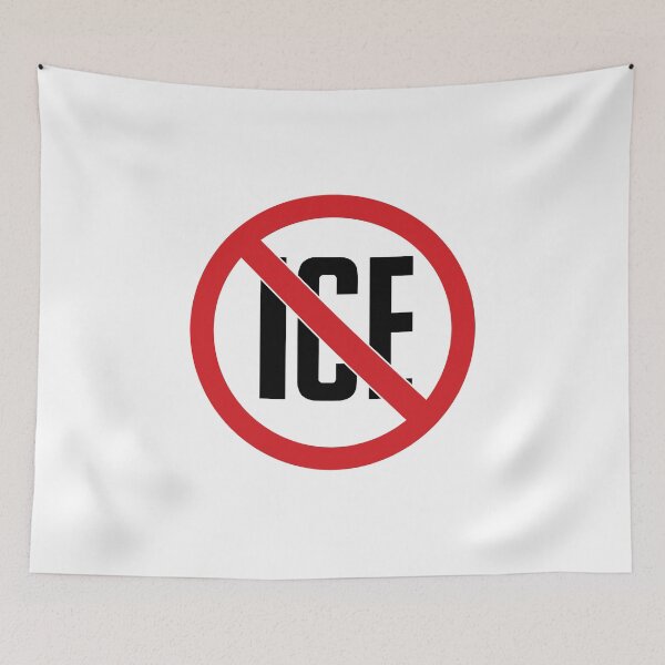 Item preview, NO ICE Protest Symbol – Anti-ICE Activism Graphic | Justice for Renee Good | Immigration Protest Art designed and sold by BrainBubbleArt.