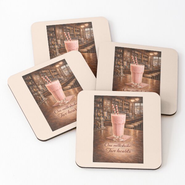 Item preview, One Milkshake, Two Hearts – Soda Fountain Valentine designed and sold by Novel Works Studio.