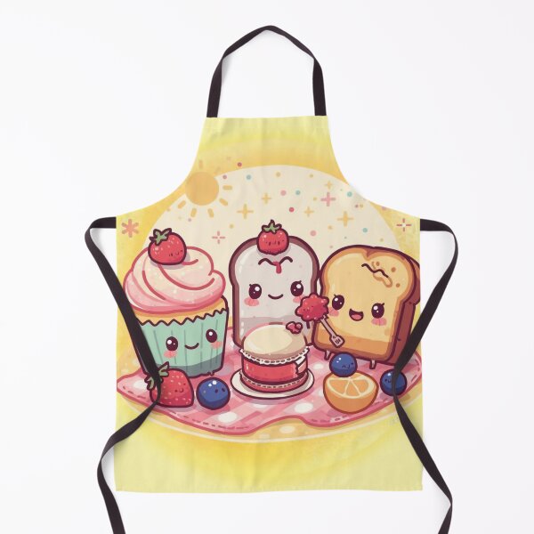 Item preview, Cute Kawaii Food Friends Picnic – Cupcakes, Macarons, Toast & Fruit – Pastel Stickers, Mugs & Prints designed and sold by MeghannsMinimalMeals.