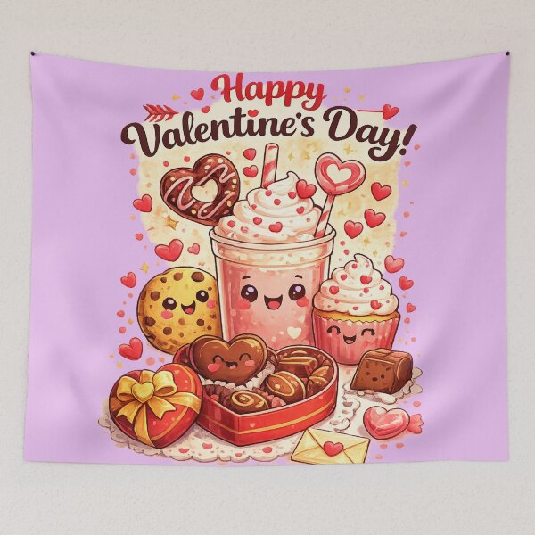 Item preview, Happy Valentine’s Day Cute Kawaii Sweets – Adorable Chocolate & Cupcake Love Illustration designed and sold by Painted Moon by Luna Bee™.
