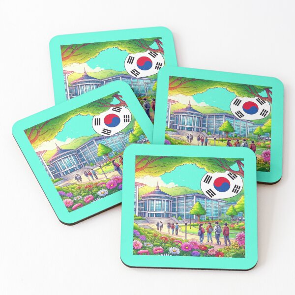 Item preview,  Beautiful Korean University Campus – Cute Label with Korean Flag    designed and sold by PaintMeWorld.