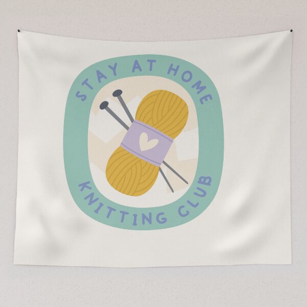 Item preview, Stay at Home - Knitting Club - Cute Knitting Quote Art  designed and sold by OHBOY! Handmade.