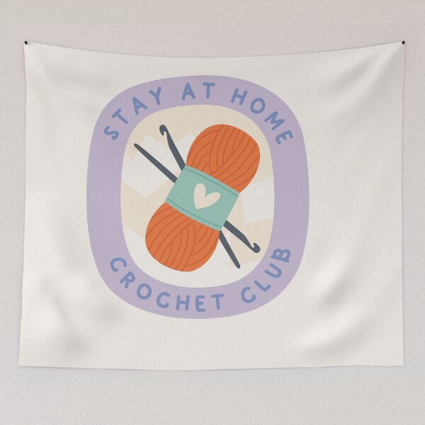 Item preview, Stay at Home - Crochet Club - Cute Crochet Quote Art  designed and sold by OHBOY! Handmade.