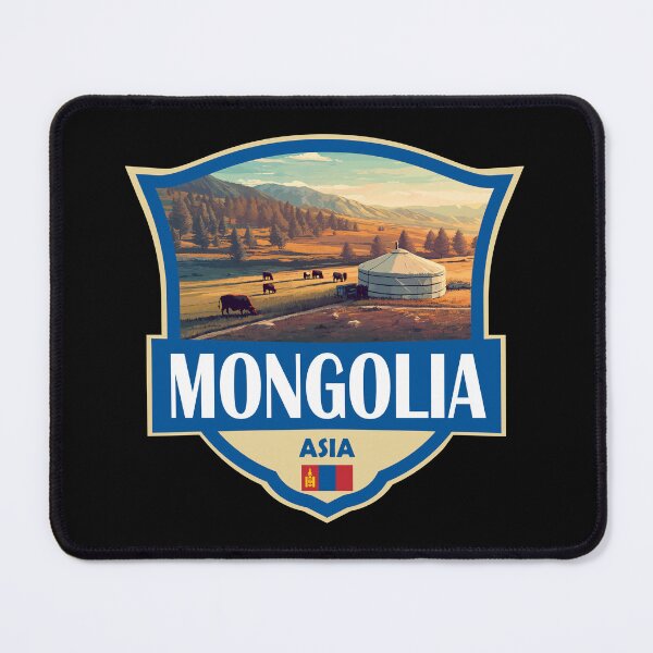 Item preview, Mongolia Illustration Retro Badge designed and sold by KrisSidDesigns.