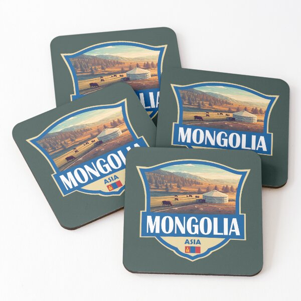 Item preview, Mongolia Illustration Retro Badge designed and sold by KrisSidDesigns.