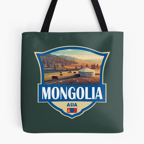 Item preview, Mongolia Illustration Retro Badge designed and sold by KrisSidDesigns.