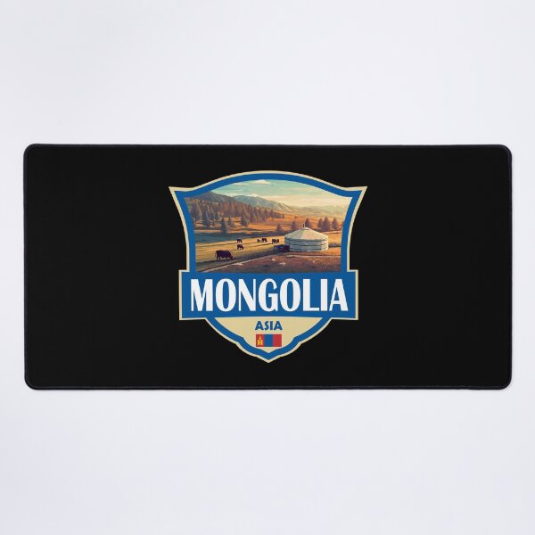 Item preview, Mongolia Illustration Retro Badge designed and sold by KrisSidDesigns.