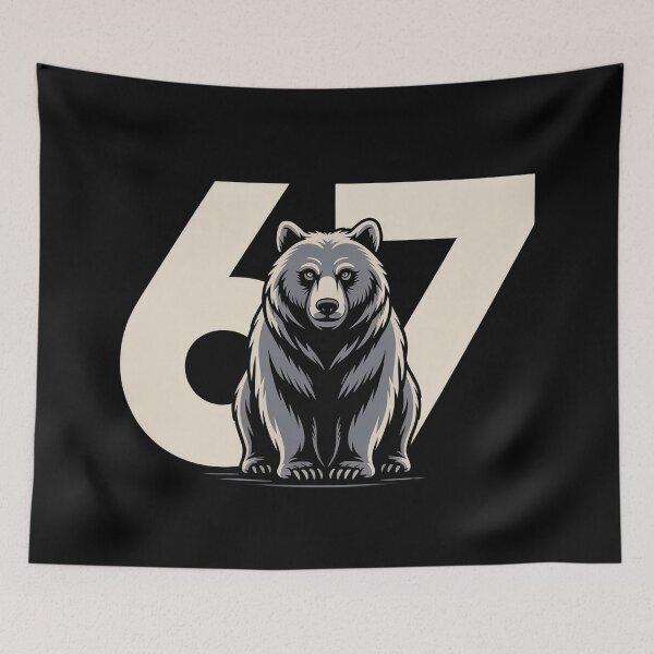 Item preview, Strong Bear 67 – Bold Animal Number Design designed and sold by SoftStyleStudio ⭐⭐⭐.