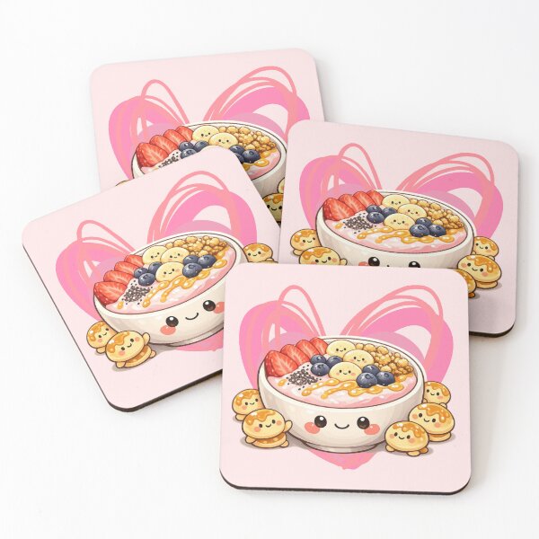 Item preview, Kawaii Smoothie Bowl & Mini Pancake Characters Cute Brunch Illustration, Cozy TikTok Viral Breakfast Art, Pastel Breakfast Sticker Merch designed and sold by MeghannsMinimalMeals.