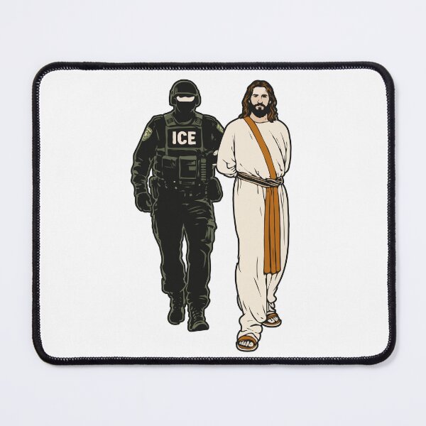 Item preview, ICE Arrests Jesus — Anti-ICE Justice Graphic / Minneapolis Protest Art / Protest Art on Power, Faith & Modern Authority designed and sold by BrainBubbleArt.