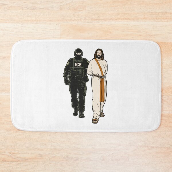 Item preview, ICE Arrests Jesus — Anti-ICE Justice Graphic / Minneapolis Protest Art / Protest Art on Power, Faith & Modern Authority designed and sold by BrainBubbleArt.