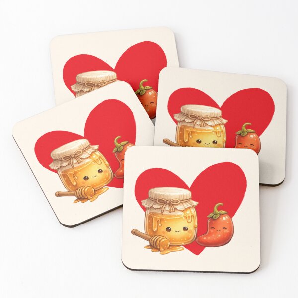 Item preview, Sweet & Spicy Love – Cozy Honey Jar and Chili Pepper Food Illustration designed and sold by MeghannsMinimalMeals.