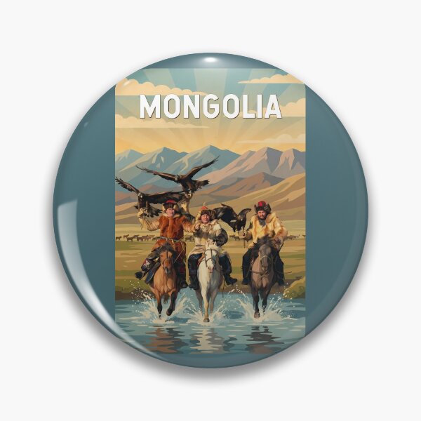 Item preview, Mongolia Illustration Travel Art Vintage designed and sold by KrisSidDesigns.