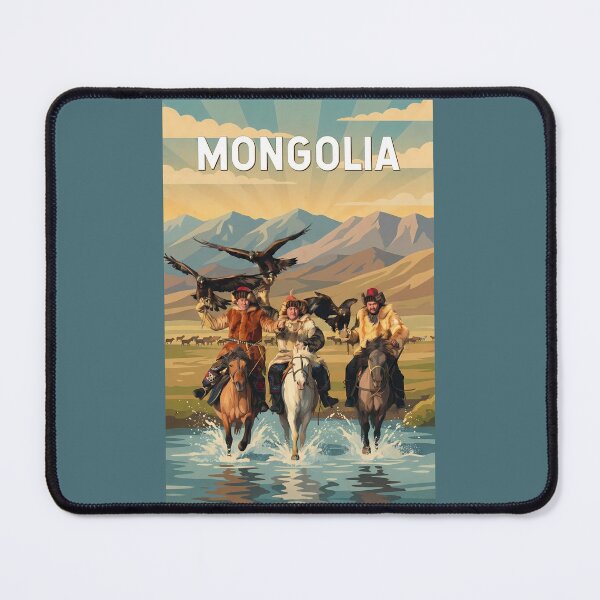 Item preview, Mongolia Illustration Travel Art Vintage designed and sold by KrisSidDesigns.