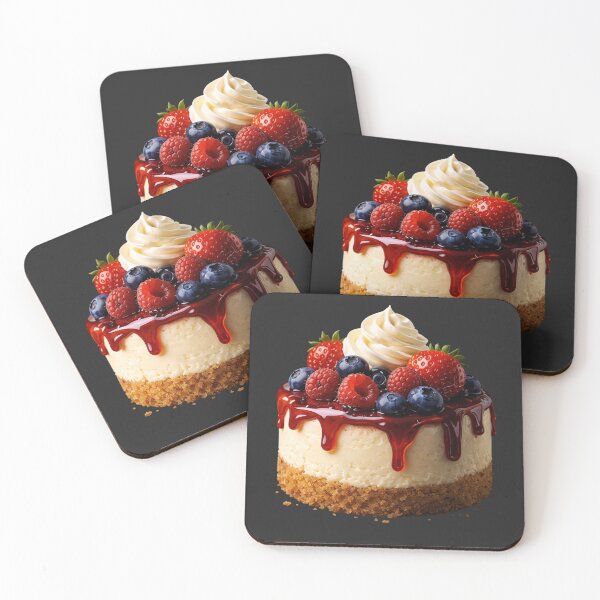 Item preview, Ultra Realistic Berry Cheesecake Dessert Illustration – Hyper-Real Food Art designed and sold by MeghannsMinimalMeals.