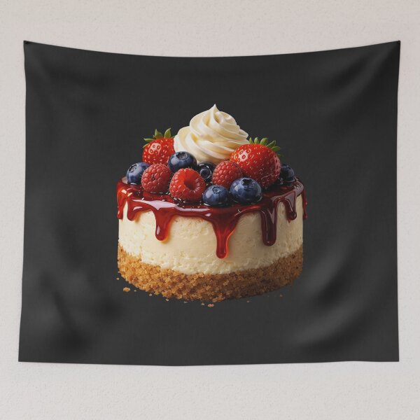 Item preview, Ultra Realistic Berry Cheesecake Dessert Illustration – Hyper-Real Food Art designed and sold by MeghannsMinimalMeals.