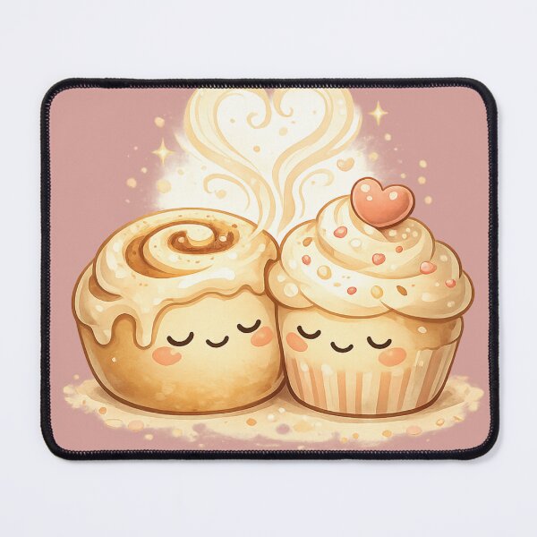 Item preview, Cozy Valentine Dessert Duo – Heart Steam Kawaii Food Illustration designed and sold by MeghannsMinimalMeals.