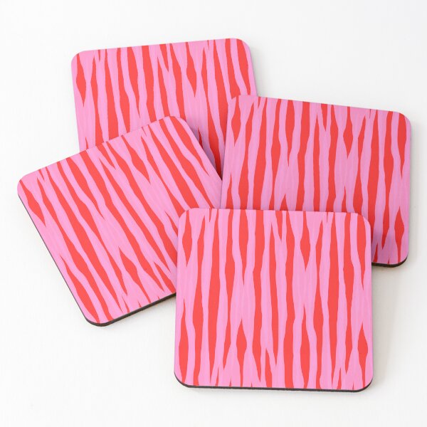 Item preview, Abstracted Organic Stripes Vertical Pattern in Preppy Pink and Red designed and sold by kierkegaard.