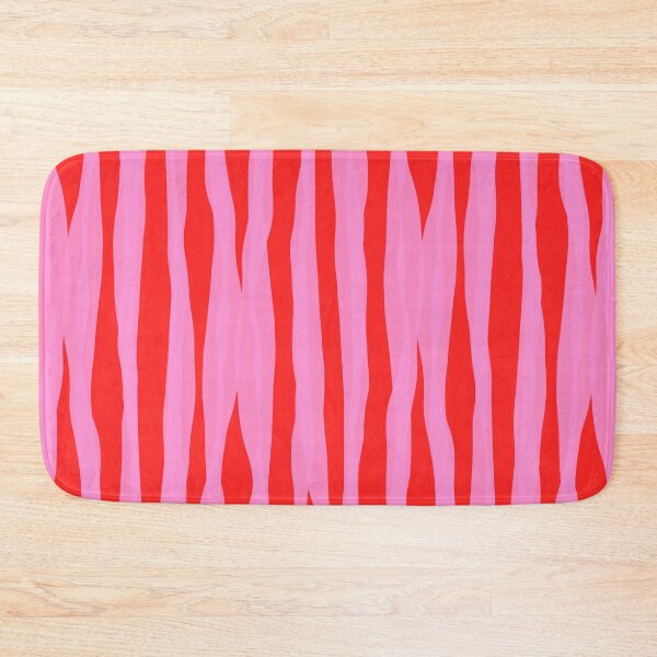 Item preview, Abstracted Organic Stripes Vertical Pattern in Preppy Pink and Red designed and sold by kierkegaard.