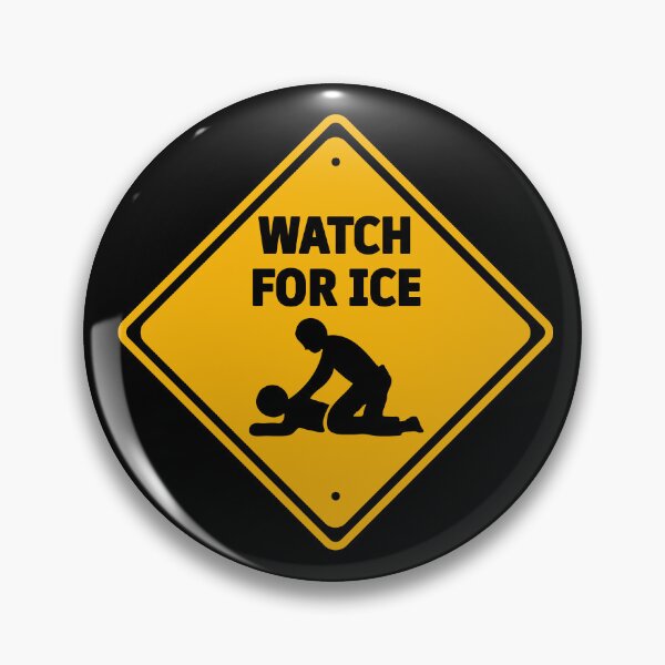 Item preview, Watch for ICE Warning Sign – Bold Yellow Protest Graphic with Falling Figure Symbolism | Political Street Art Design designed and sold by BrainBubbleArt.