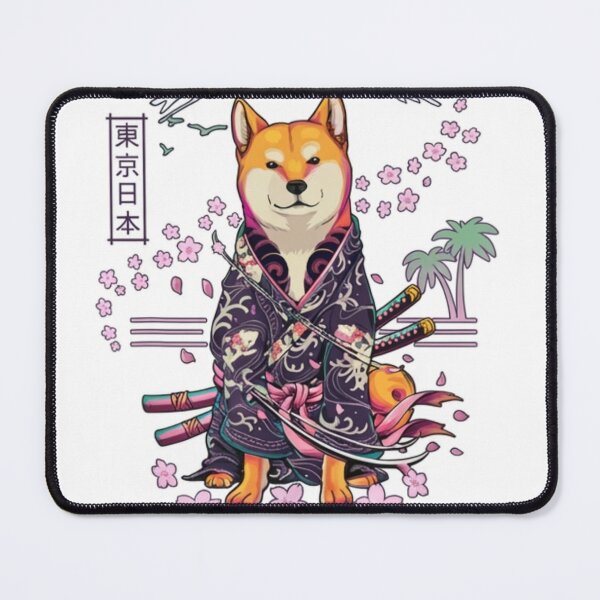 Item preview, Kawaii Shiba Inu Samurai in Kimono designed and sold by RetroJapanCo.