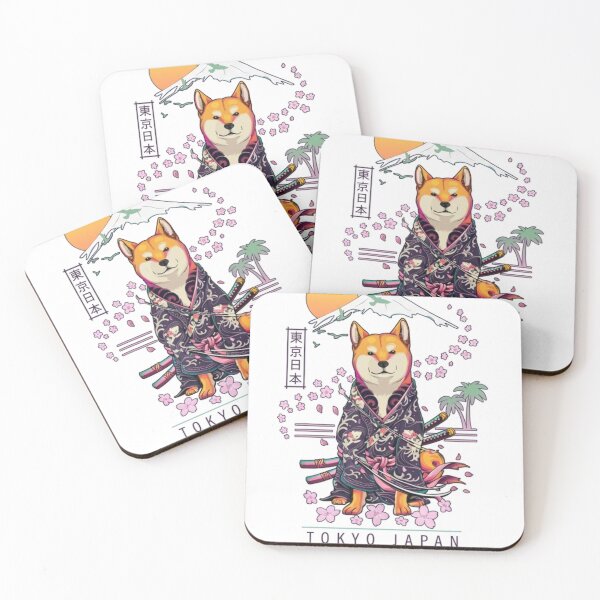 Item preview, Kawaii Shiba Inu Samurai in Kimono designed and sold by RetroJapanCo.