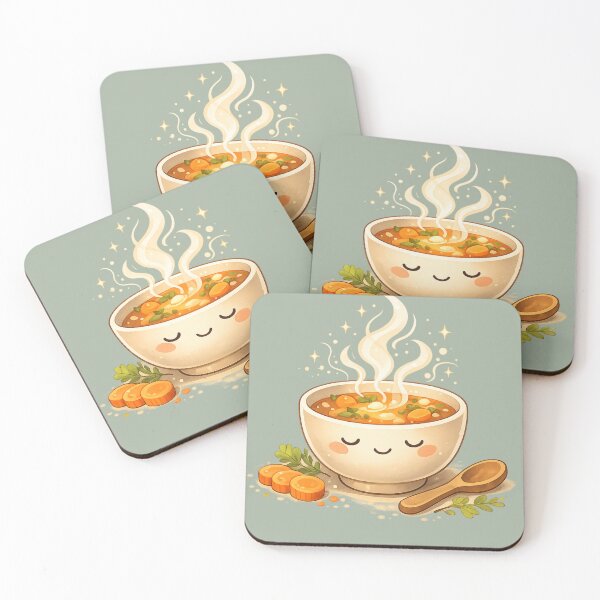 Item preview, Cozy Soup Kawaii Illustration – Cute Comfort Food Art for Kitchen & Stickers designed and sold by MeghannsMinimalMeals.