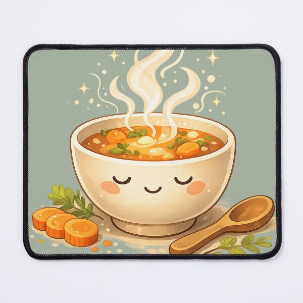 Item preview, Cozy Soup Kawaii Illustration – Cute Comfort Food Art for Kitchen & Stickers designed and sold by MeghannsMinimalMeals.