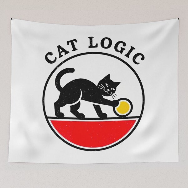 Item preview, Feline Behavior Emblem – Minimal Vintage Cat Art designed and sold by Pollock.