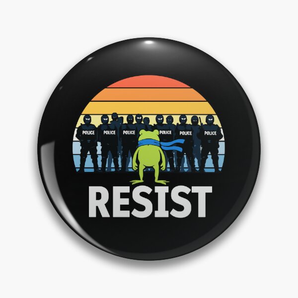 Item preview, RESIST — Defiant Frog Protest Art Against ICE & Police Power | Bold Anti-ICE Activist Graphic designed and sold by BrainBubbleArt.