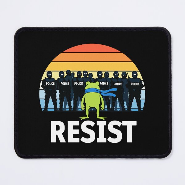 Item preview, RESIST — Defiant Frog Protest Art Against ICE & Police Power | Bold Anti-ICE Activist Graphic designed and sold by BrainBubbleArt.