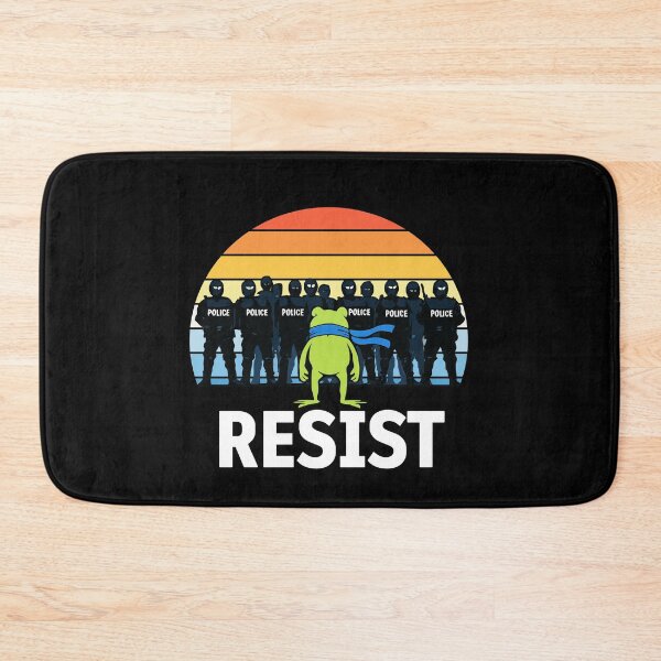 Item preview, RESIST — Defiant Frog Protest Art Against ICE & Police Power | Bold Anti-ICE Activist Graphic designed and sold by BrainBubbleArt.