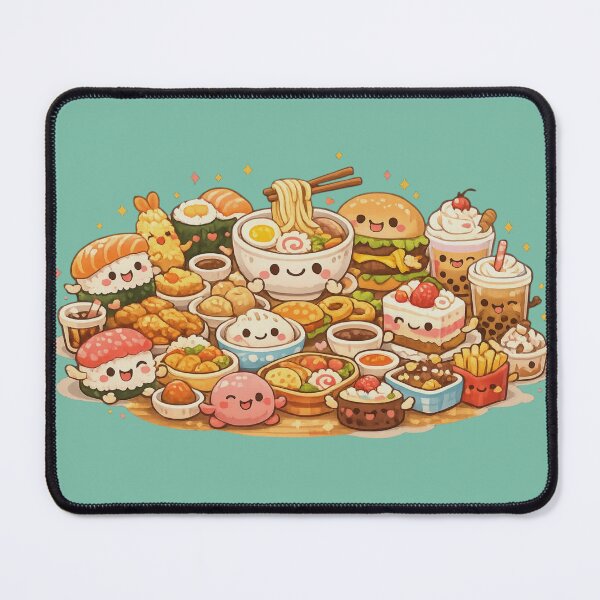 Item preview, Kawaii Mukbang Food Friends – Cute Anthropomorphic Snack Cartoon Art, Playful Sticker & Print Design designed and sold by MeghannsMinimalMeals.