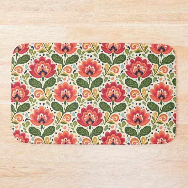 Item preview, Folk Art Floral Harmony – Seamless Scandinavian Folk Art Pattern by heidiannemorris © designed and sold by FOLK ART FUSION by heidiannemorris.
