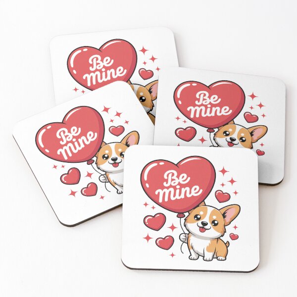 Item preview, Corgi Valentine – "Be Mine" Heart Balloon Illustration designed and sold by pngartpl.