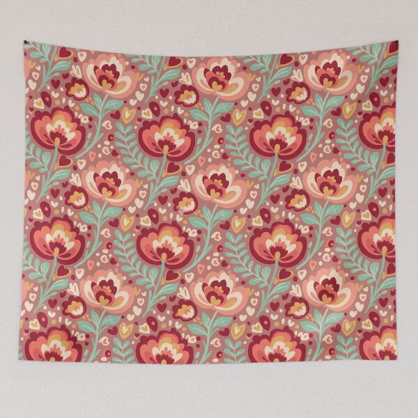Item preview, Folk Art Floral Harmony – Seamless Scandinavian Folk Art Pattern by heidiannemorris © designed and sold by FOLK ART FUSION by heidiannemorris.