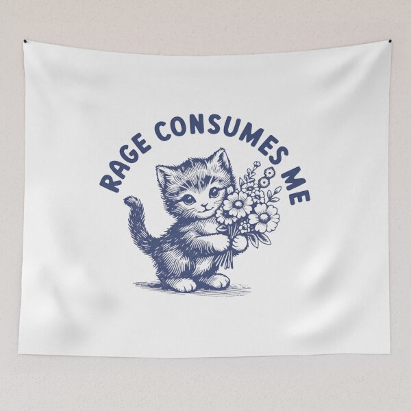 Item preview, Rage Consumes Me Shirt, Cute Cat Meme  designed and sold by Meryem Mamouni.