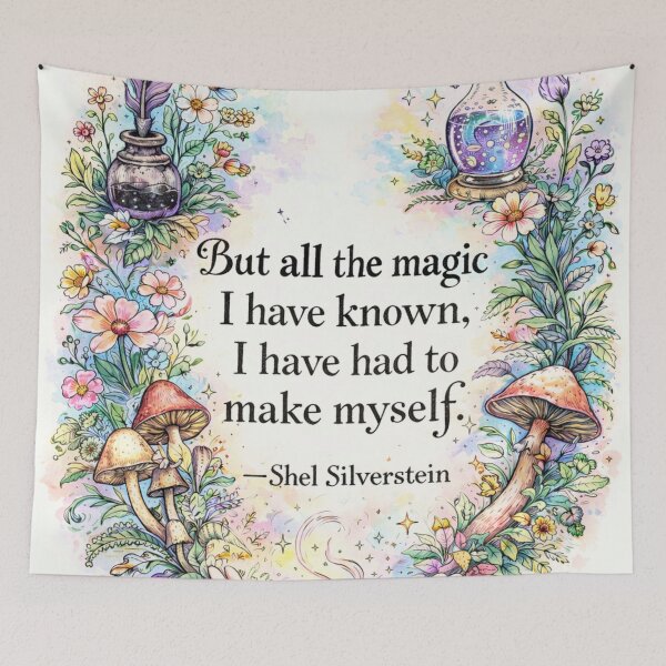 Item preview, But All the Magic I Have Known – Whimsical Botanical Quote Art designed and sold by Pickled Poppies .