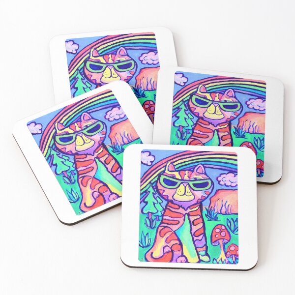 Item preview, Neon Cat Cool Art Painting Fun Design designed and sold by mytshirtfort.