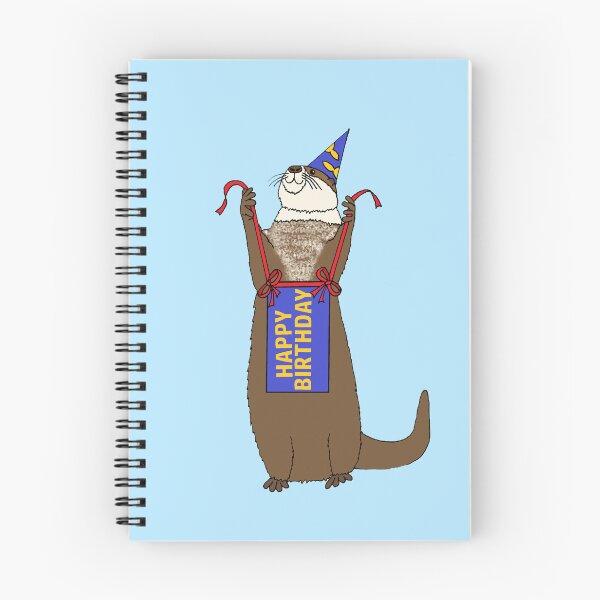 Item preview, Happy Birthday Party River Otter Die Cut designed and sold by JoyousArt4u.