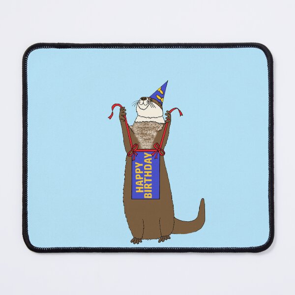 Item preview, Happy Birthday Party River Otter Die Cut designed and sold by JoyousArt4u.
