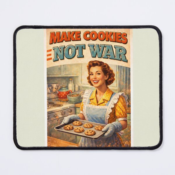Item preview, Make Cookies Not War vintage 50s poster designed and sold by PIXEL POP DESIGNS - Beyond the Norm!.