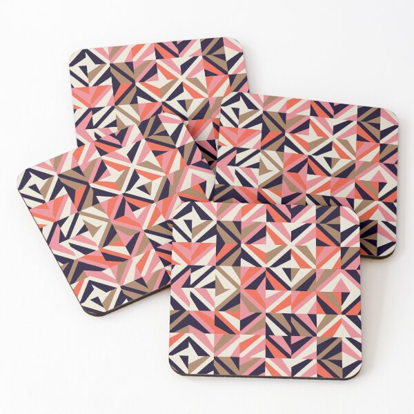 Item preview, Retro Pink Orange Black Tan Abstract Mod Geometric designed and sold by RetroMaggie.