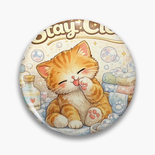 Item preview, Got To Stay Clean! Cute Cat Design designed and sold by DESbysort.
