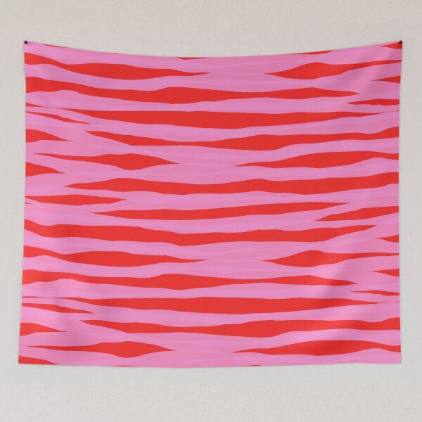 Item preview, Abstracted Organic Stripes Pattern in Preppy Pink and Red designed and sold by kierkegaard.