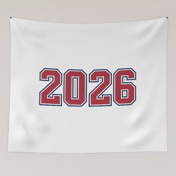Item preview, Red 2026 Collegiate Varsity Athletic Number Art designed and sold by Silent Watch Threads..