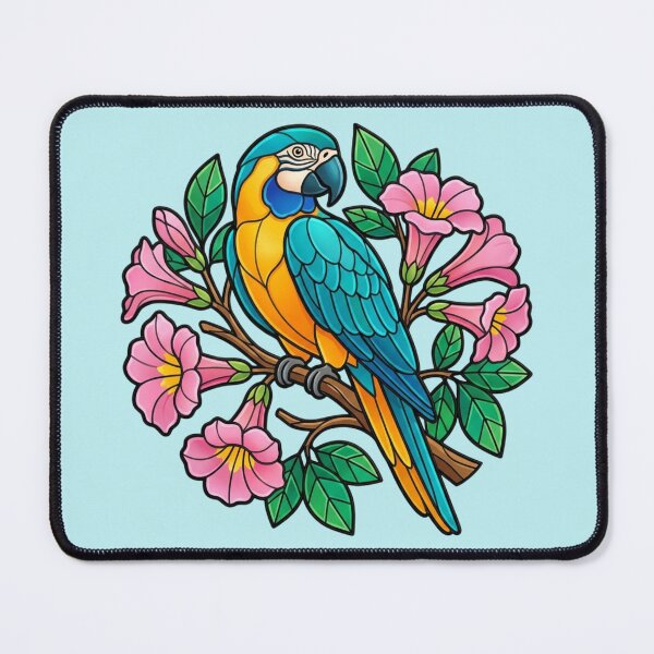 Item preview, Circular Tropical Macaw Floral Art designed and sold by BirdsnStuff.